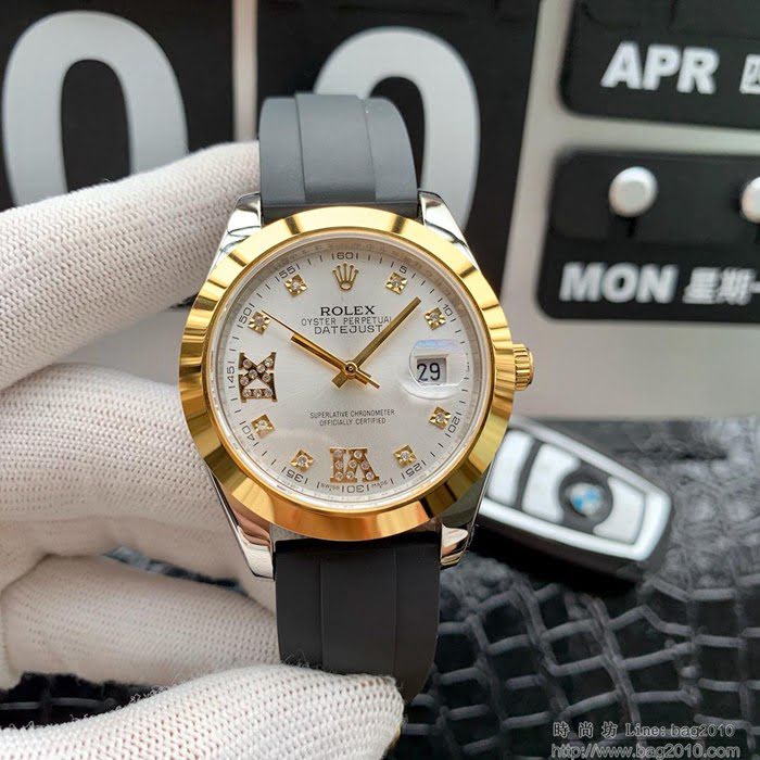 ROLEX勞力士 日誌型 904蠔式鋼 18k微納米電鍍金 五珠帶 三度防水性能 全自動進口機械男表  wssb4985